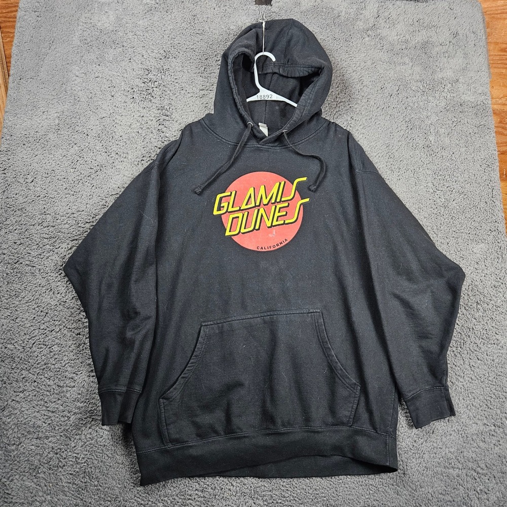 Glamis Dunes‎ California Graphic Hoodie Black Mens 3XL Cotton Polyester Pullover